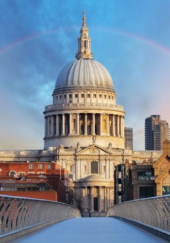 View of St Paul Cathedral from Millennium Bridge