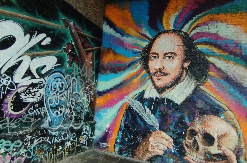 Shakespeare street art in South Bank London