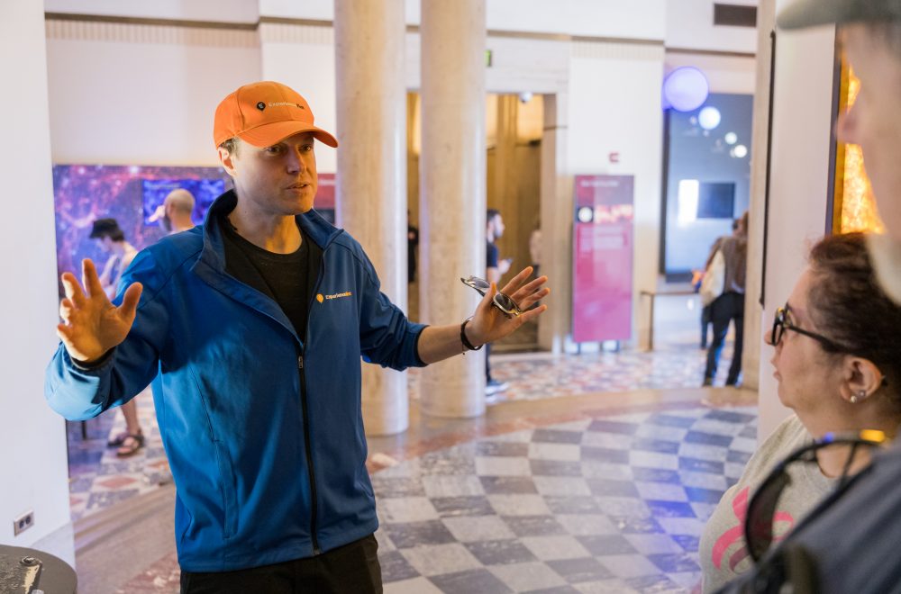 Tour Guide close up in Griffith Observatory Guided Tour