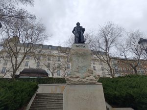 goya statue outside el prado