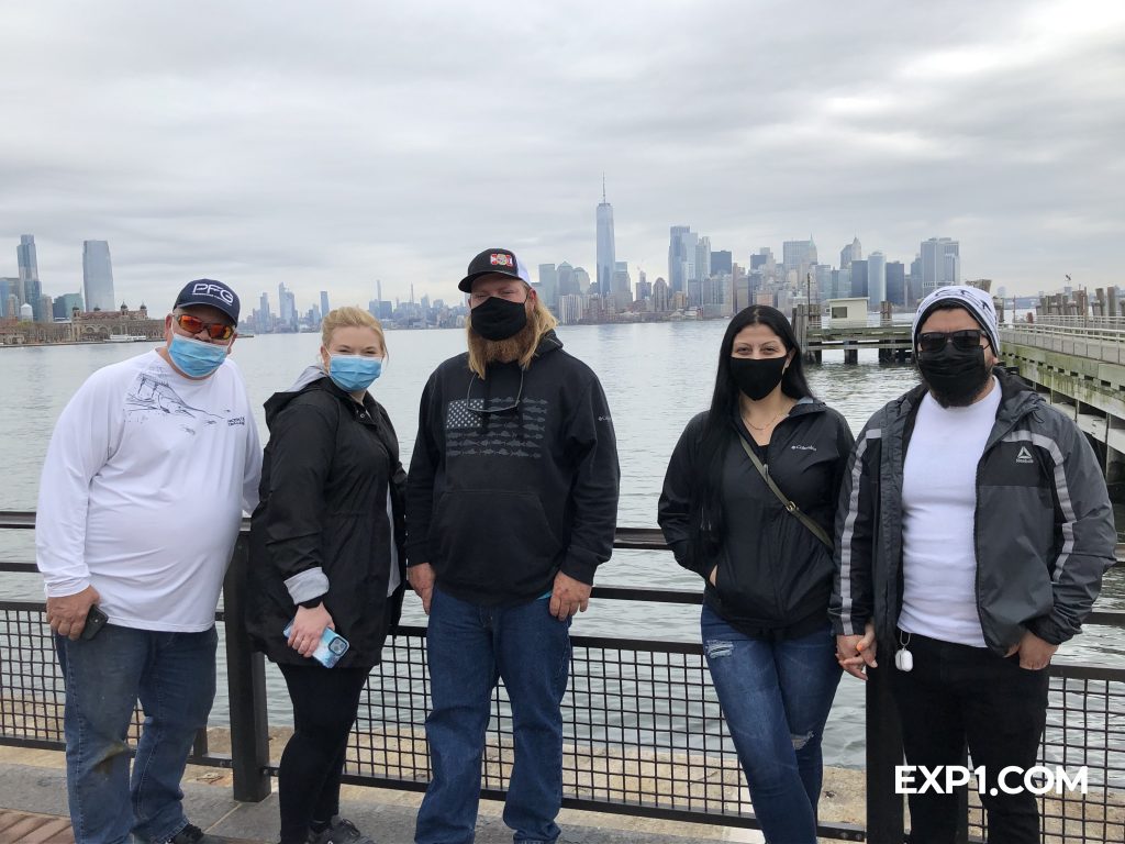Group photo Statue of Liberty and Ellis Island Tour on 10 April 2021 with Chris