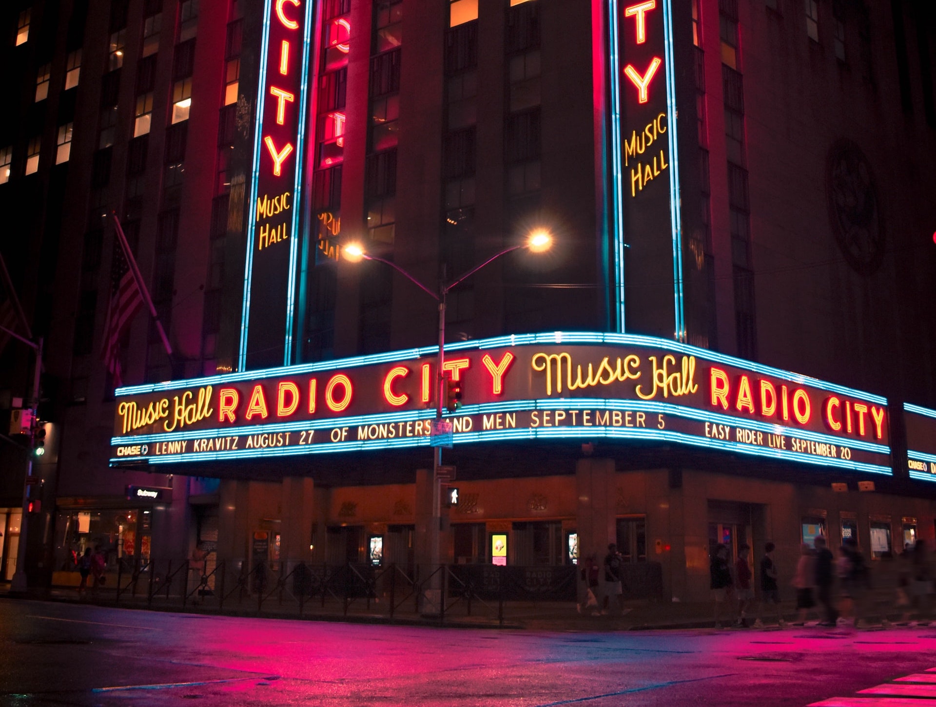Radio City NYC at night