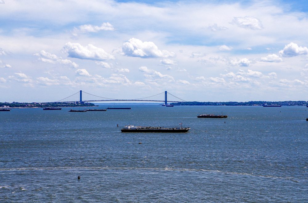 view from Statue of Liberty ferry