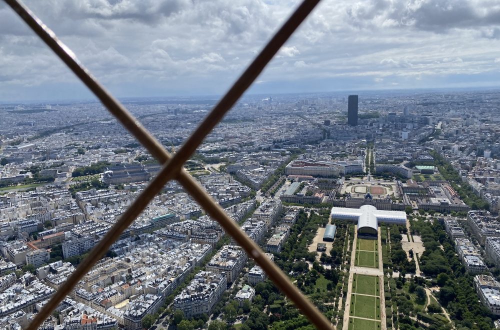 View through the Eiffel Tower