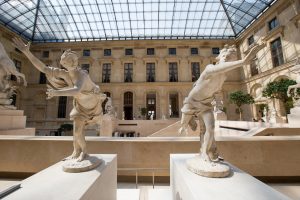 Louvre statues below the pyramid