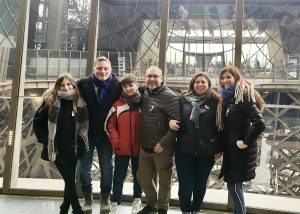 Tour group family at Eiffel Tower tour