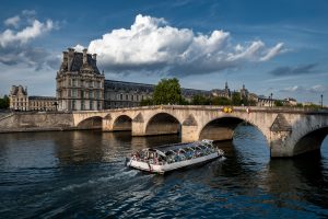 Boat on the Seine river by the Pont Royal (1)