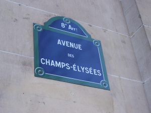 champs elysées street sign
