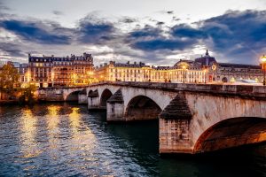 Sunset on the Seine in Paris