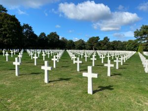 crosses in the American cemetery in Normandy, France, part of our D-Day guided tour from Paris to Normandy