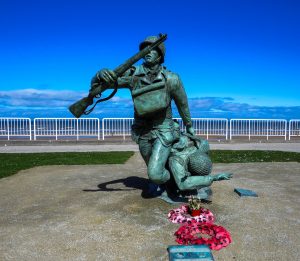 D-Day soldier statue on guided tour of Normandy