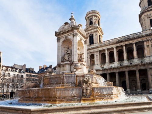 The Church of Saint-Sulpice in Paris with fountain (2)-min