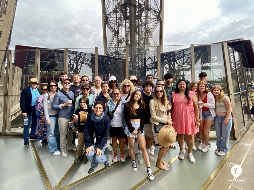 Group photo Eiffel Tower Guided Climb by Stairs on Jul 3, 2023 with Melanie