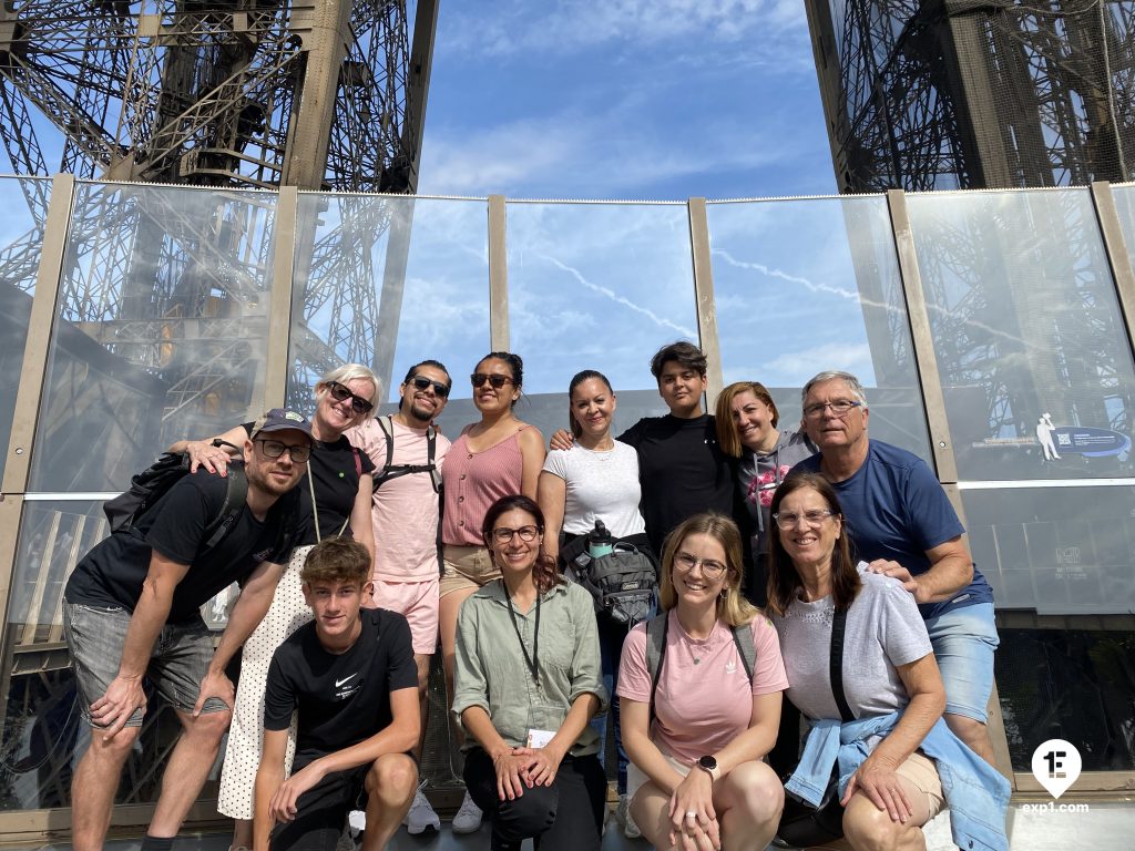 Group photo Eiffel Tower Guided Climb by Stairs on Jul 7, 2023 with Melanie