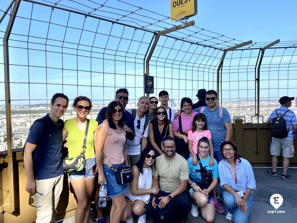 Group photo Eiffel Tower Guided Climb by Stairs on Aug 22, 2023 with Melanie