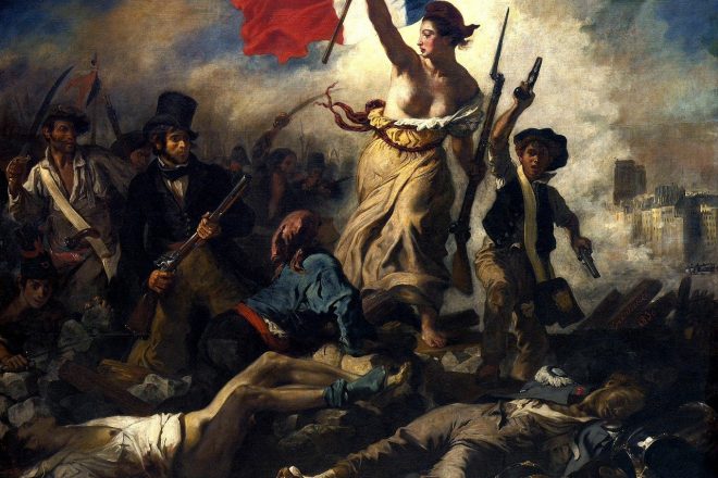 Liberty Leading the People painting on display at the Louvre