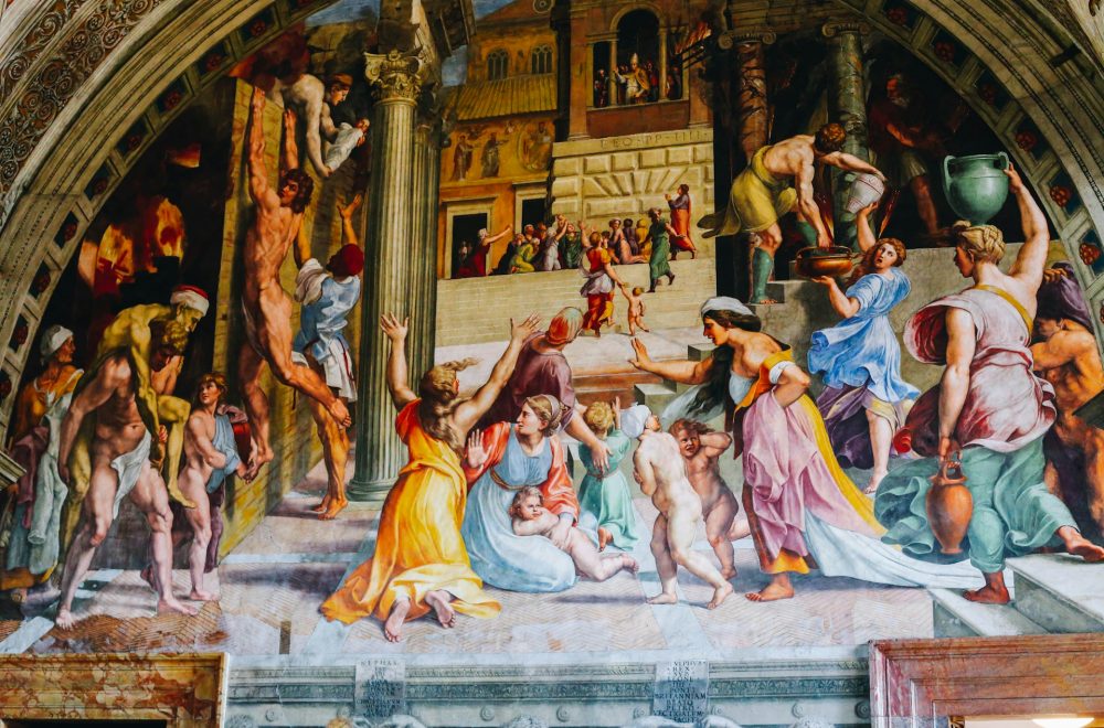 Painting in the Vatican Museums on guided tour