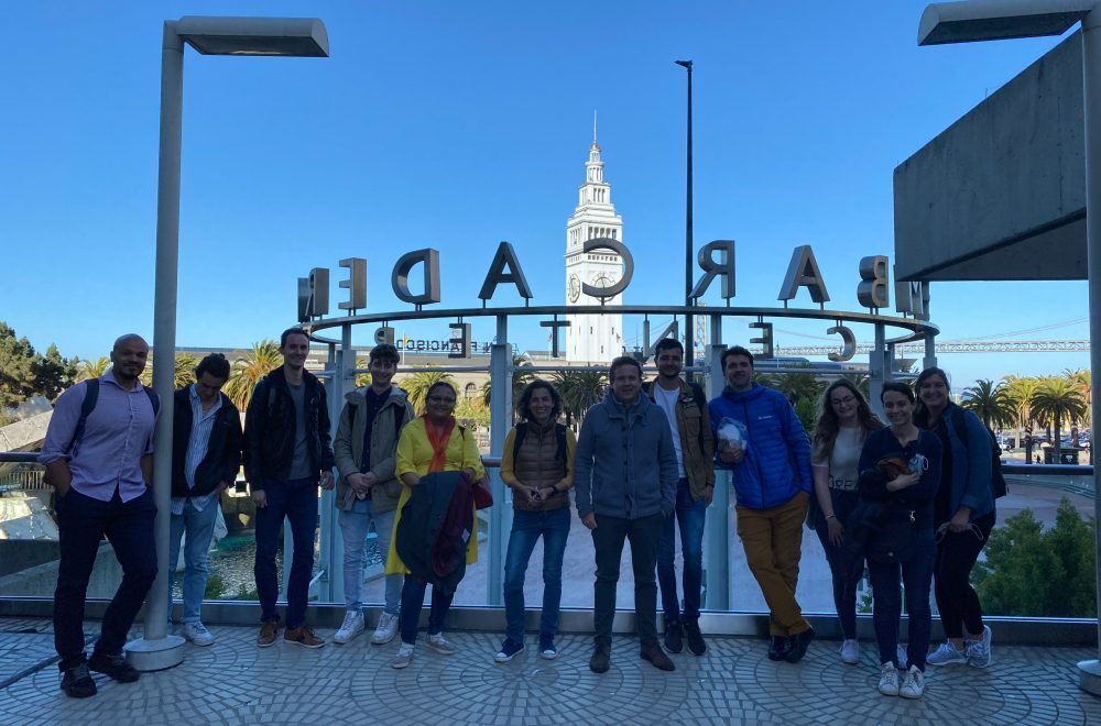 Corporate team-building group at the San Francisco Embarcadero