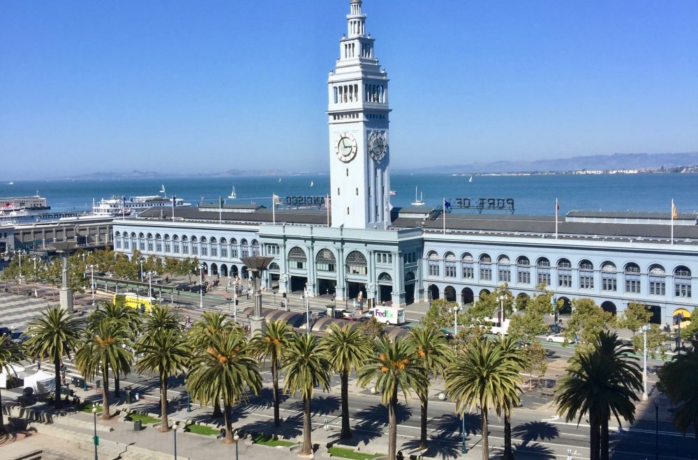 Ferry Building aerial view with palm trees_Unsplash