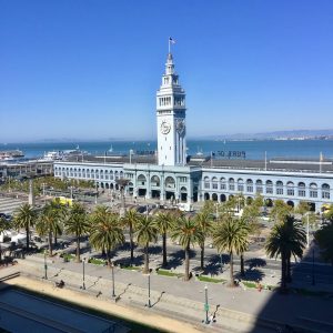 Ferry Building aerial view with palm trees_Unsplash