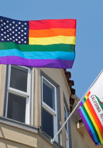 Pride flags in the Castro District of SF