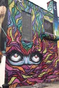 Street art, graffiti, murals