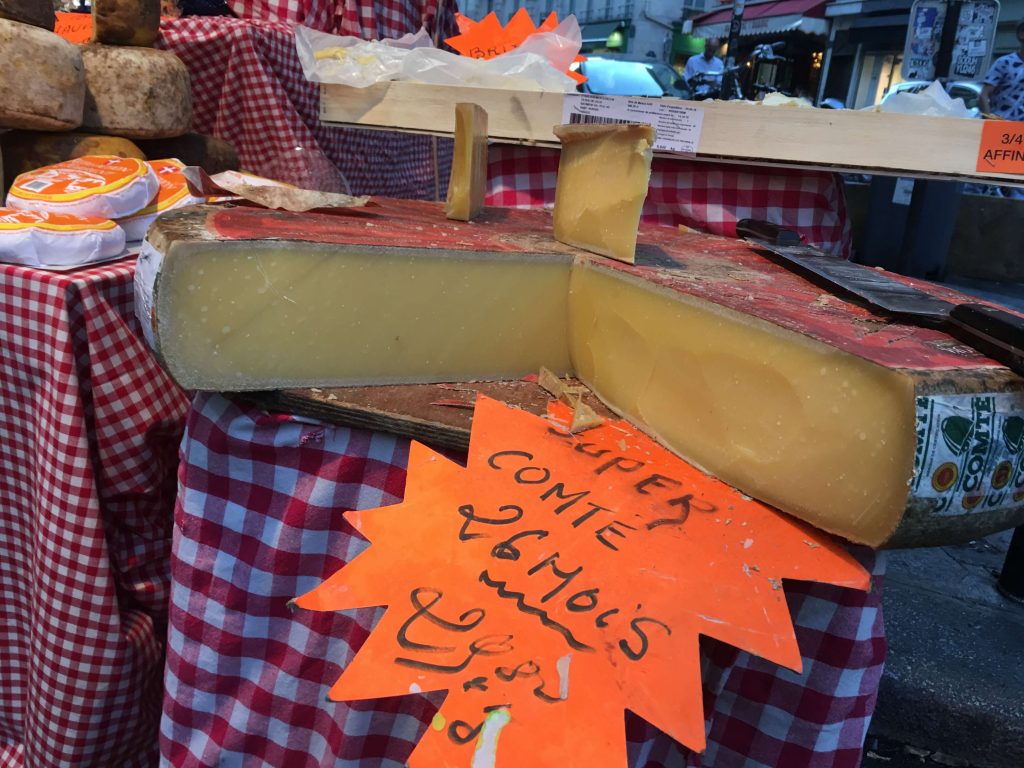 Big wheel of 26 months aged French Comte cheese for €29 per kilo