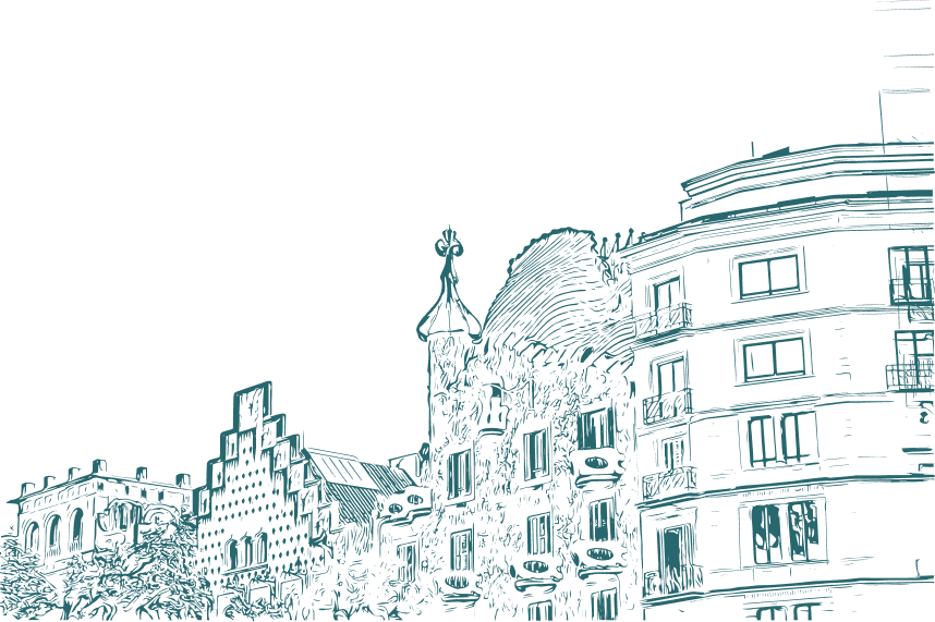 Illustration of Barcelona Architecture