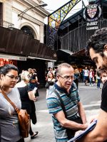 Explaining the history of La Boqueria
