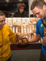 Guests trying samples during Barcelona Markets tour