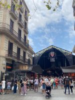 Outside La Boqueria market in Barcelona