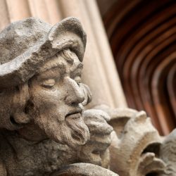 Sculpture at the entrance of Casa Amatller in Barcelona
