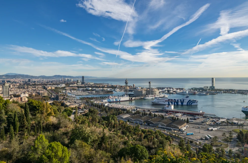 View of sea from Montjuic