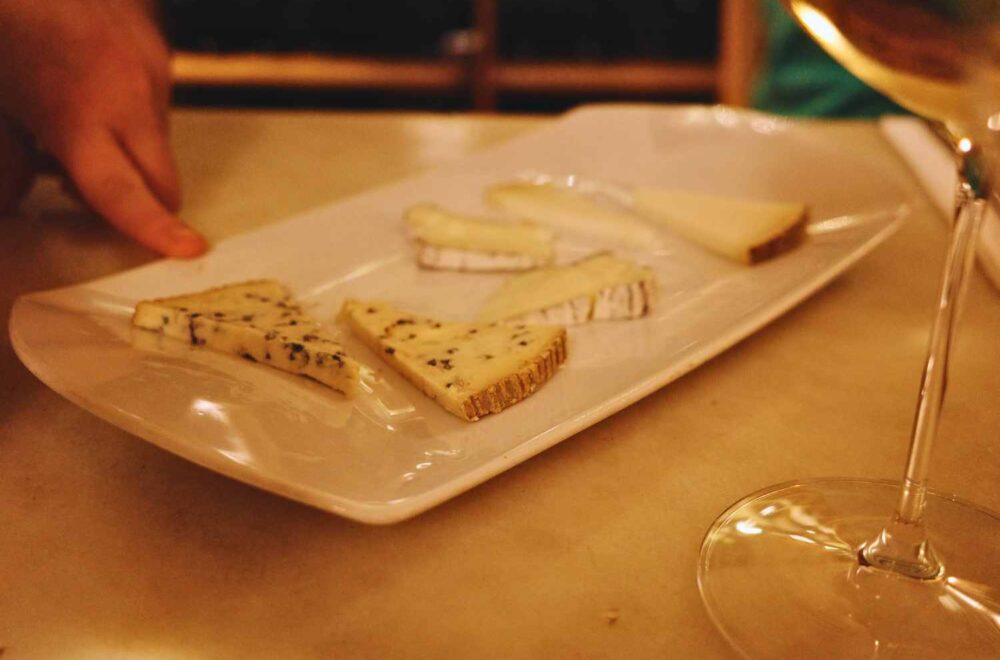 View of cheese platter during Wine and Food Tasting in Barcelona