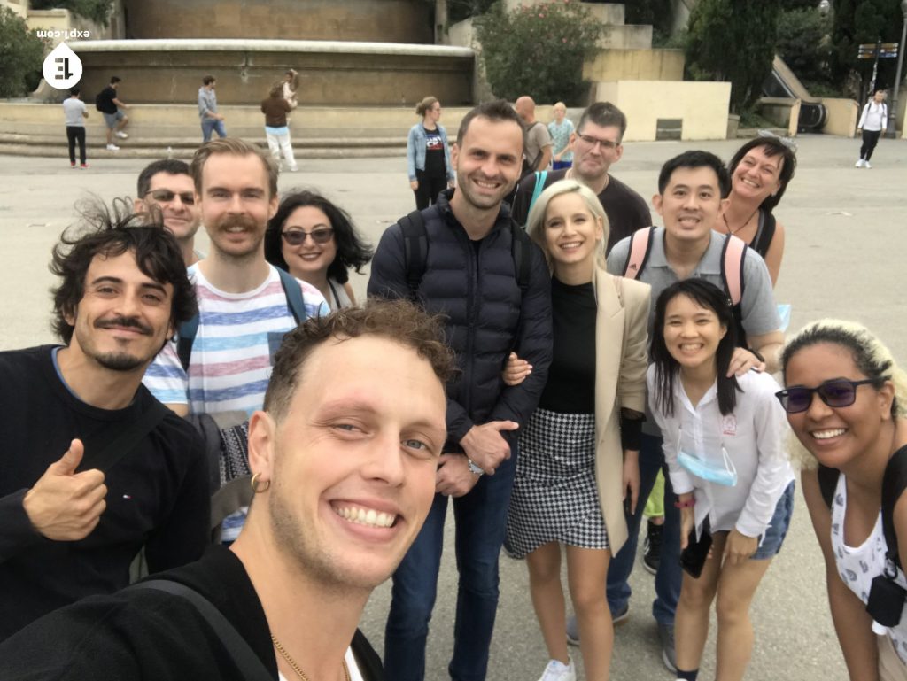 Group photo Montjuic Tour on 11 October 2022 with Eoghan
