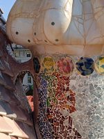 Close up of exterior art on Casa Batlló