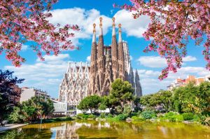 Sagrada Familia in spring