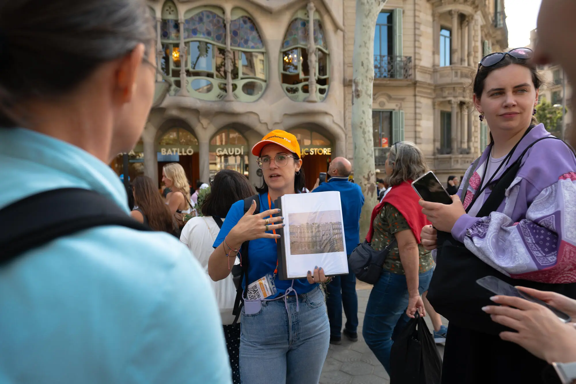Guide explaining in front of Casa Batllo