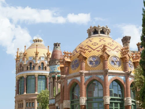 architectural roof detail of Recinte Modernista Sant Pau Barcelona