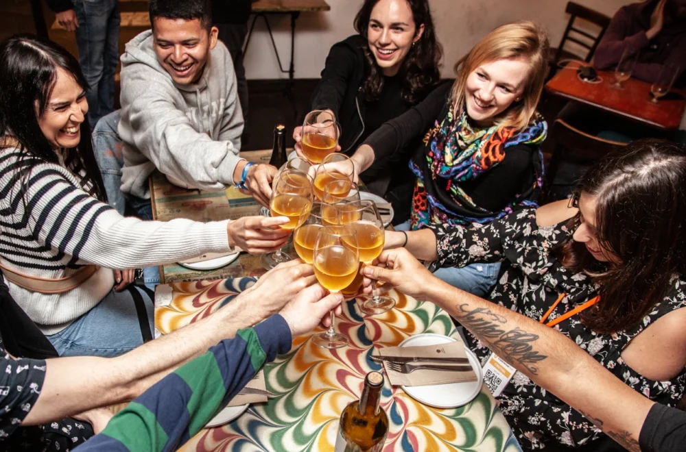 Guests making a toast
