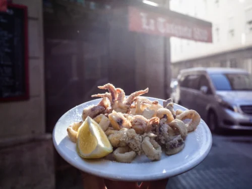 Seafood outside La Tasqueta restaurant