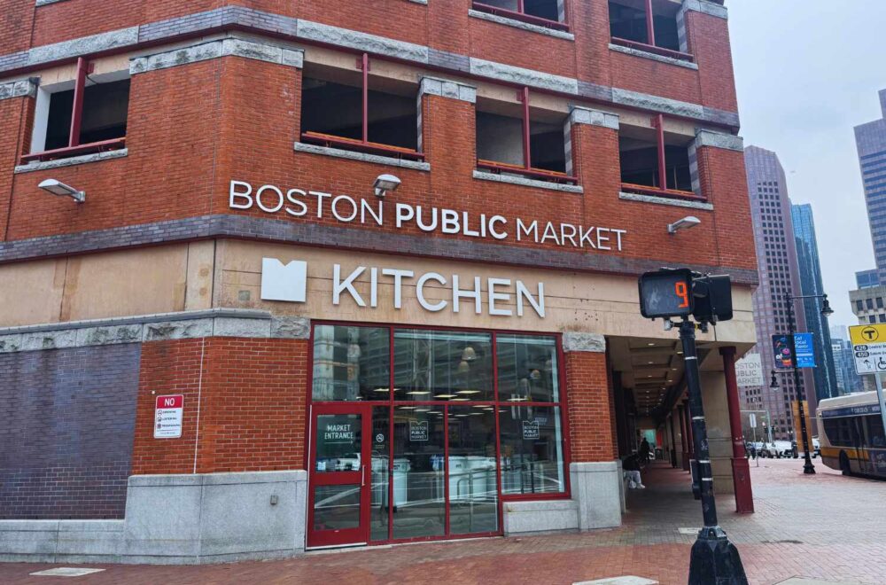 Entrance of Boston Public Market during Boston Food Tour
