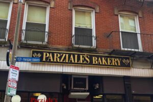Parziales Bakery sign during Boston Food Tour
