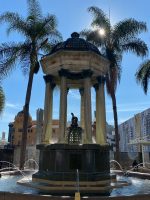 Horton Plaza Park with old hitching post