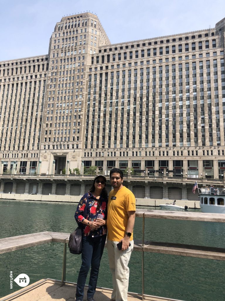 Group photo Chicago Riverwalk Architecture Tour on Jun 18, 2023 with Colleen