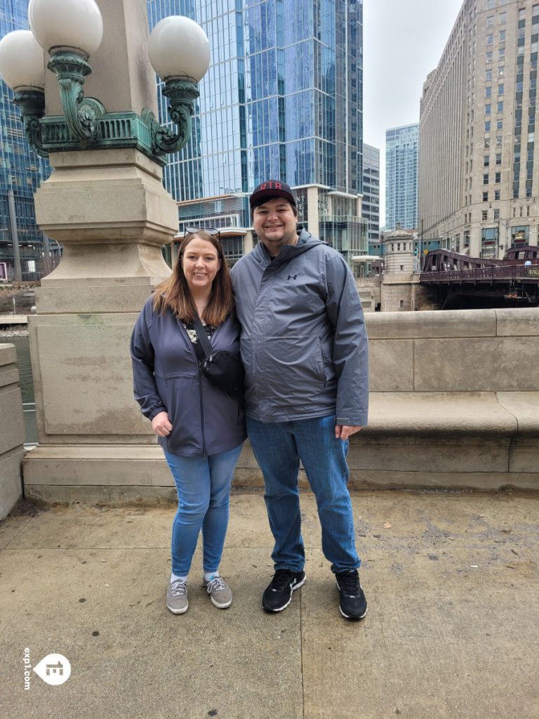Group photo Chicago Riverwalk Architecture Tour on Mar 4, 2024 with Isabel