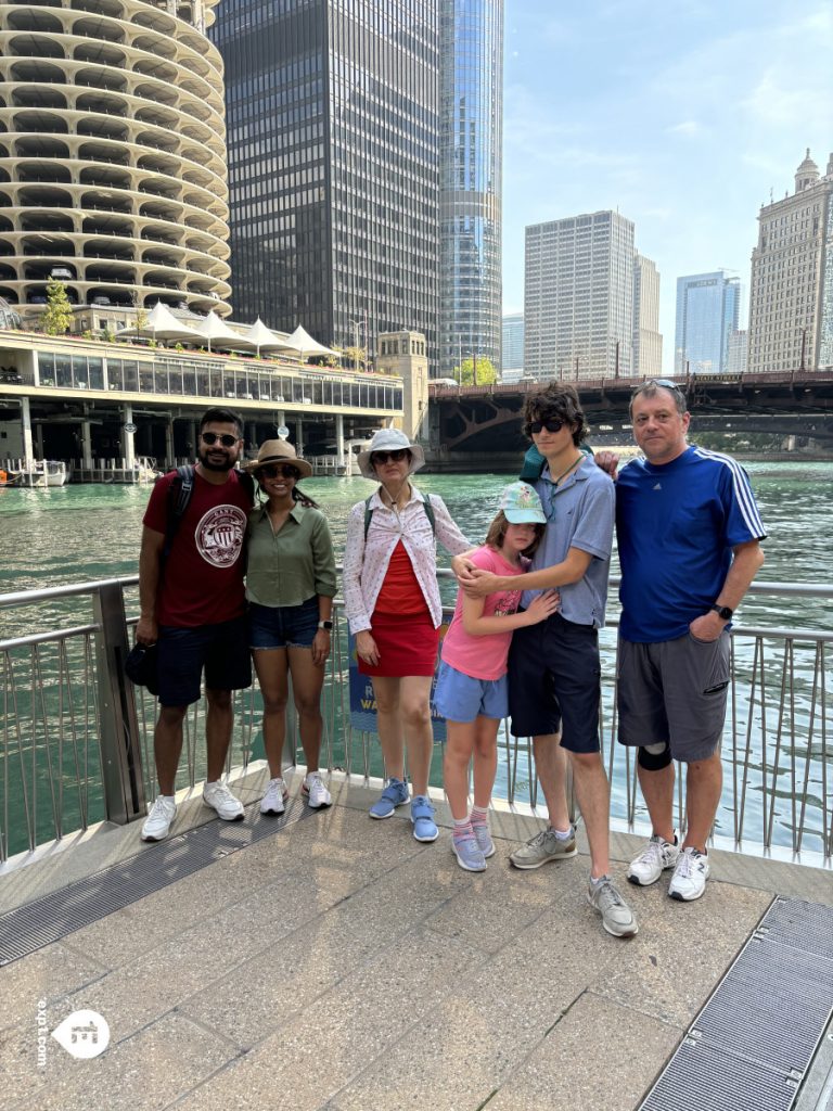 Group photo Chicago Riverwalk Architecture Tour on Aug 27, 2024 with Dave