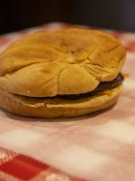 Burger close up during Chicago Food and Culture Tour