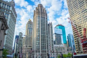 Chicago Tribune Tower on guided tour of Magnificent Mile
