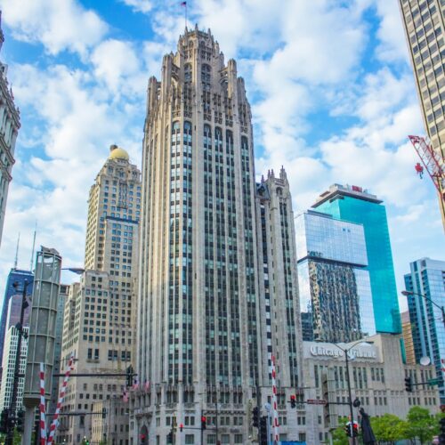 Chicago Tribune Tower on guided tour of Magnificent Mile